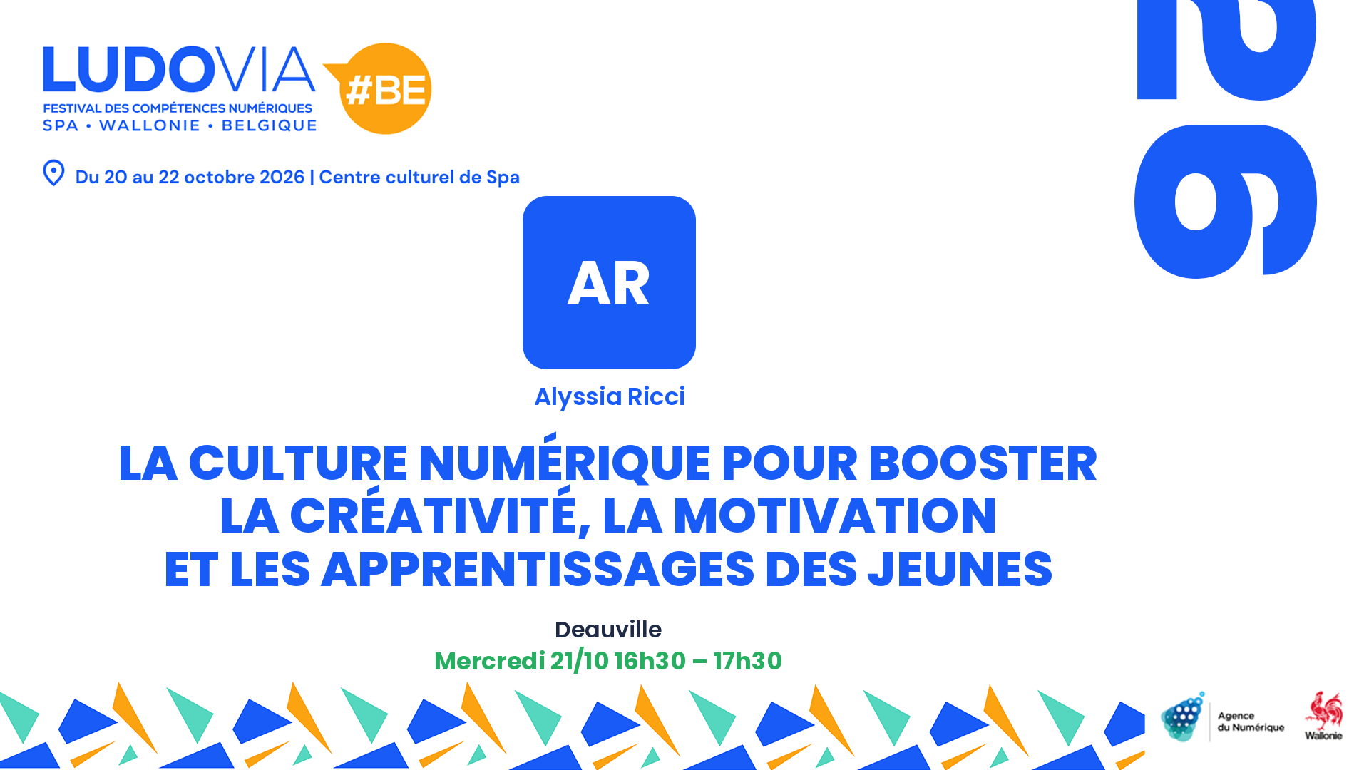 La culture numérique pour booster la créativité, la motivation et les apprentissages des jeunes — Alyssia Ricci — Mercredi 21/10 16h30 – 17h30