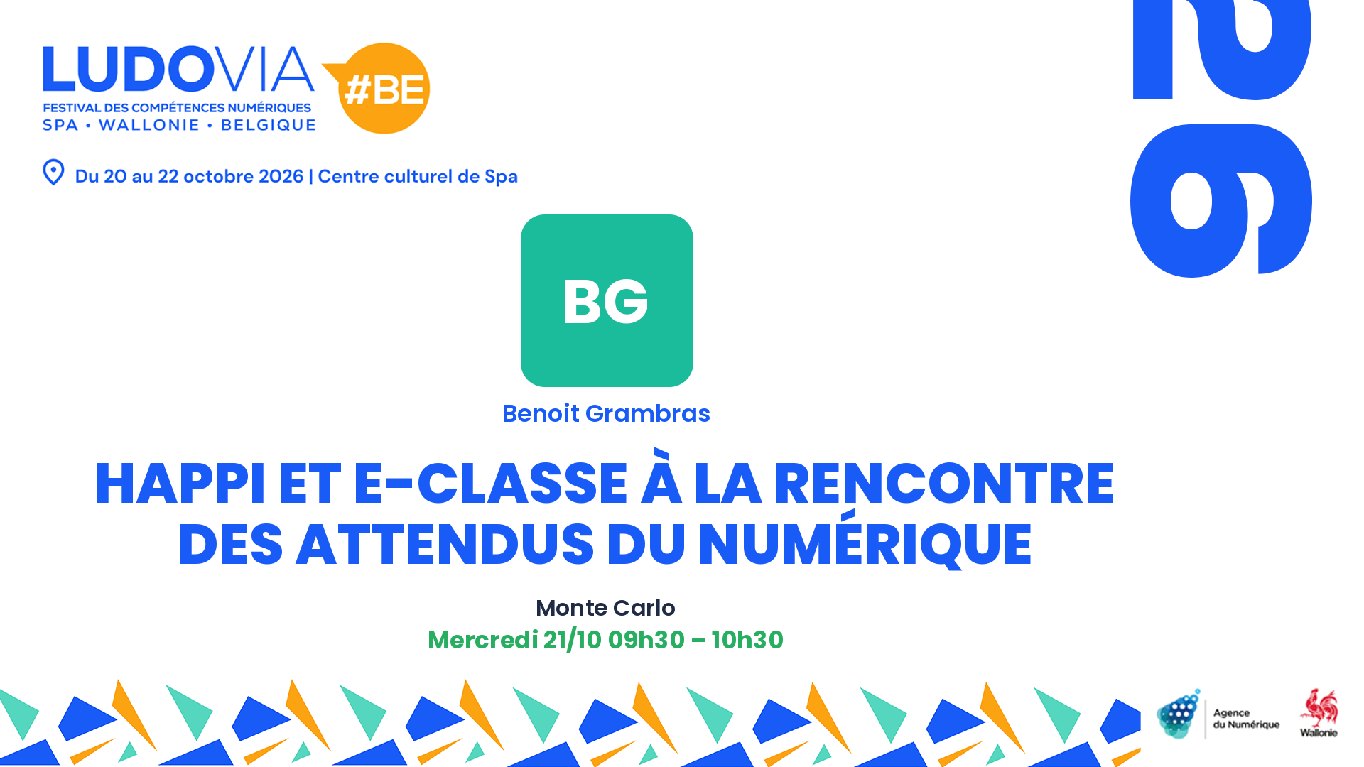 Happi et e-classe à la rencontre des attendus du numérique — Benoit Grambras — Mercredi 21/10 09h30 – 10h30