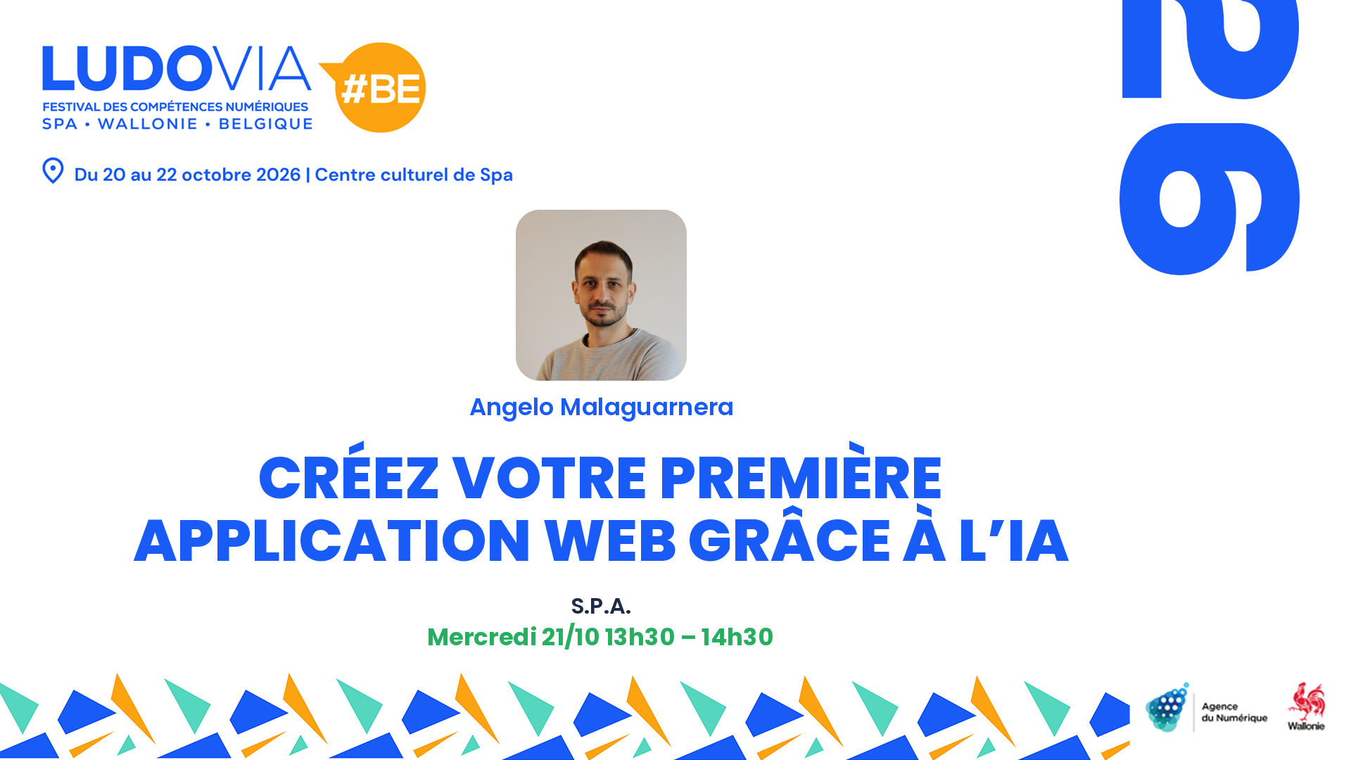 Créez votre première application web grâce à l’IA — Angelo Malaguarnera — Mercredi 21/10 13h30 – 14h30