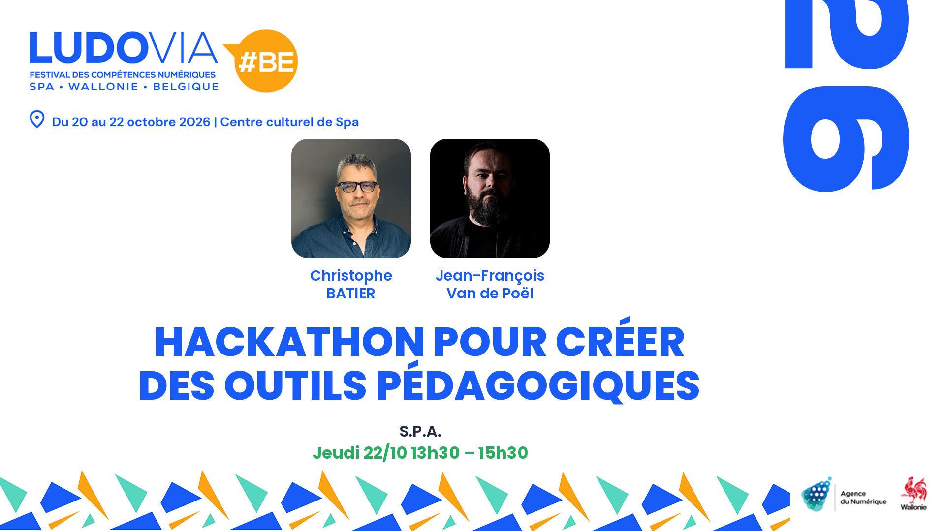 Hackathon pour créer des outils pédagogiques — Christophe BATIER, Jean-François Van de Poël — Jeudi 22/10 13h30 – 15h30