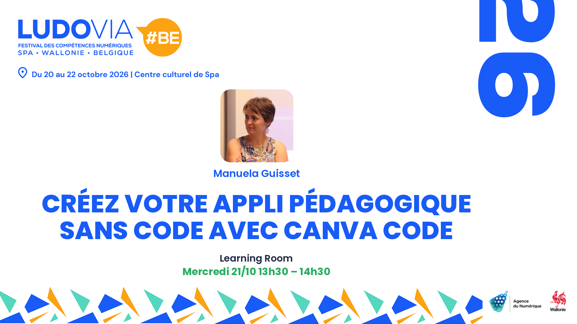 Créez votre appli pédagogique sans code avec Canva Code — Manuela Guisset — Mercredi 21/10 13h30 – 14h30