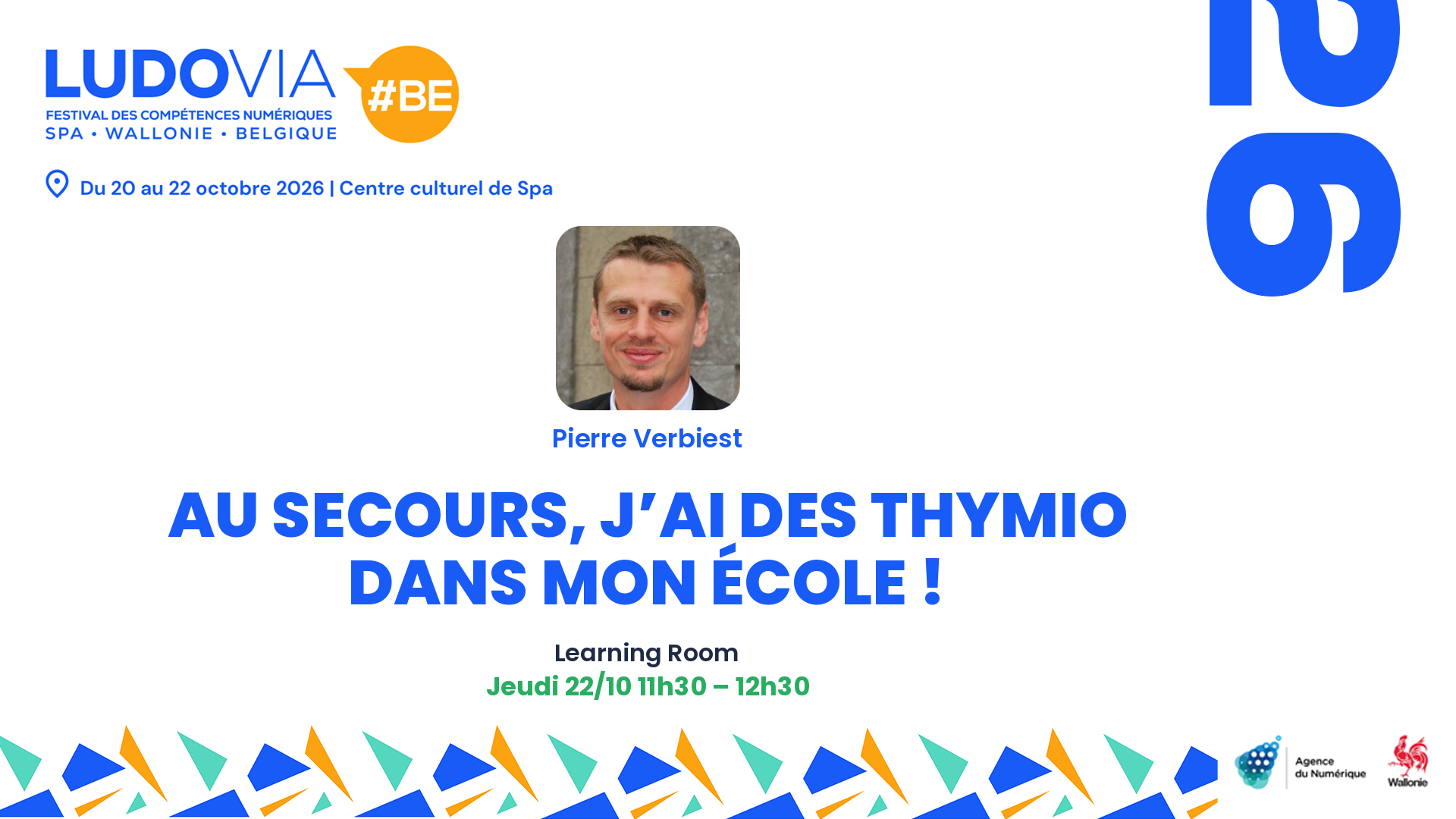 Au secours, j’ai des Thymio dans mon école ! — Pierre Verbiest — Jeudi 22/10 11h30 – 12h30