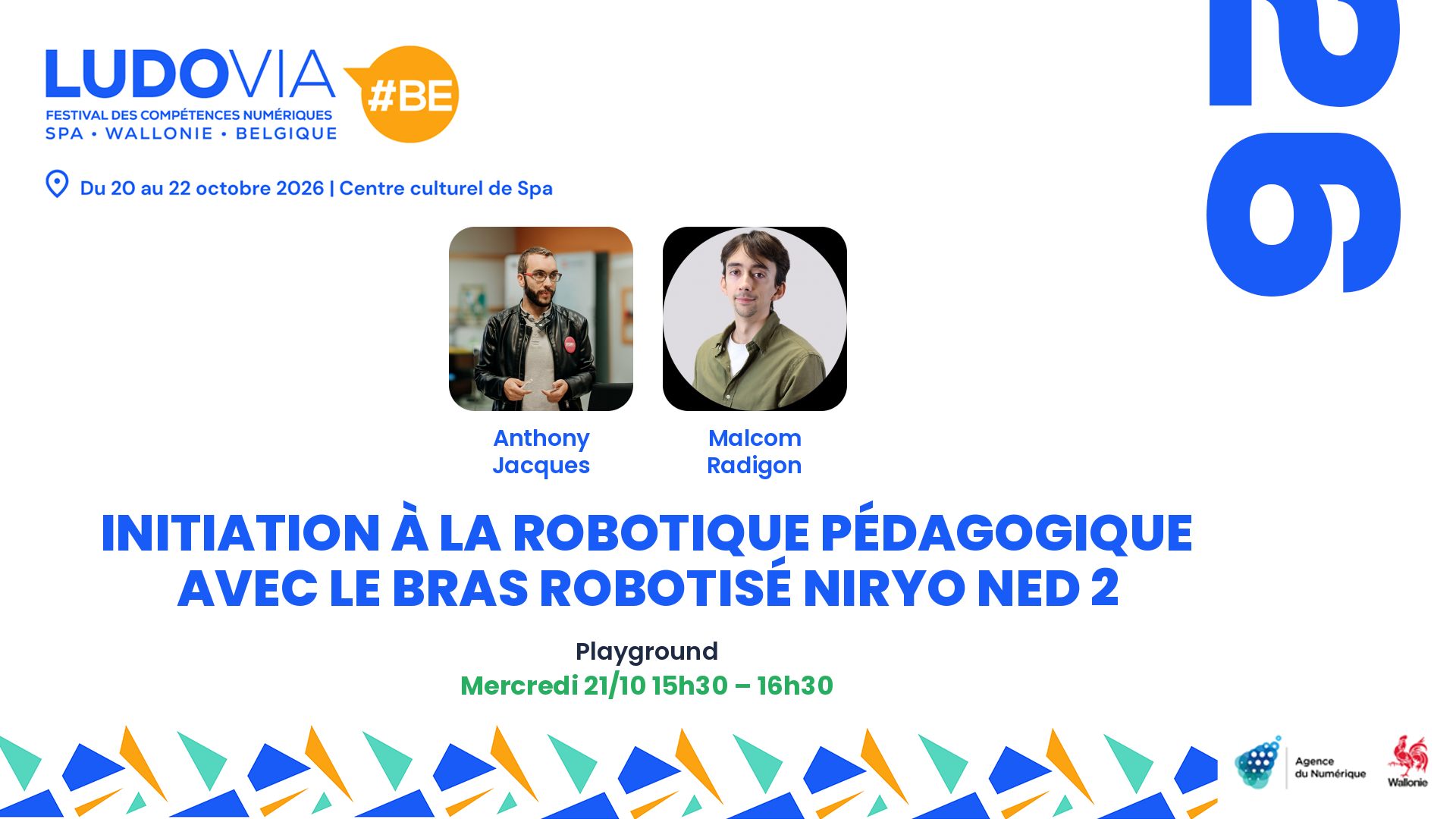 Initiation à la robotique pédagogique avec le bras robotisé Niryo Ned 2 — Anthony Jacques, Malcom Radigon — Mercredi 21/10 15h30 – 16h30