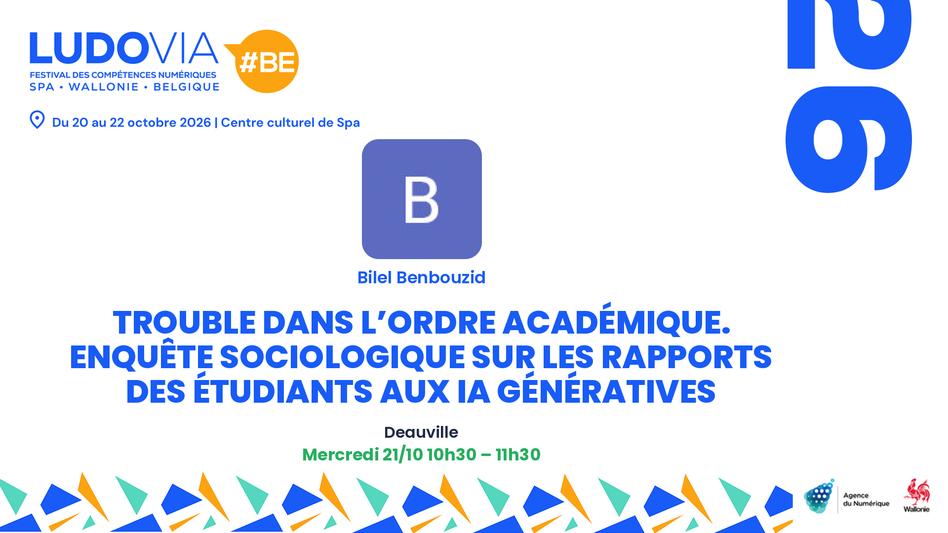 Trouble dans l’ordre académique. Enquête sociologique sur les rapports des étudiants aux IA génératives — Bilel Benbouzid — Mercredi 21/10 10h30 – 11h30