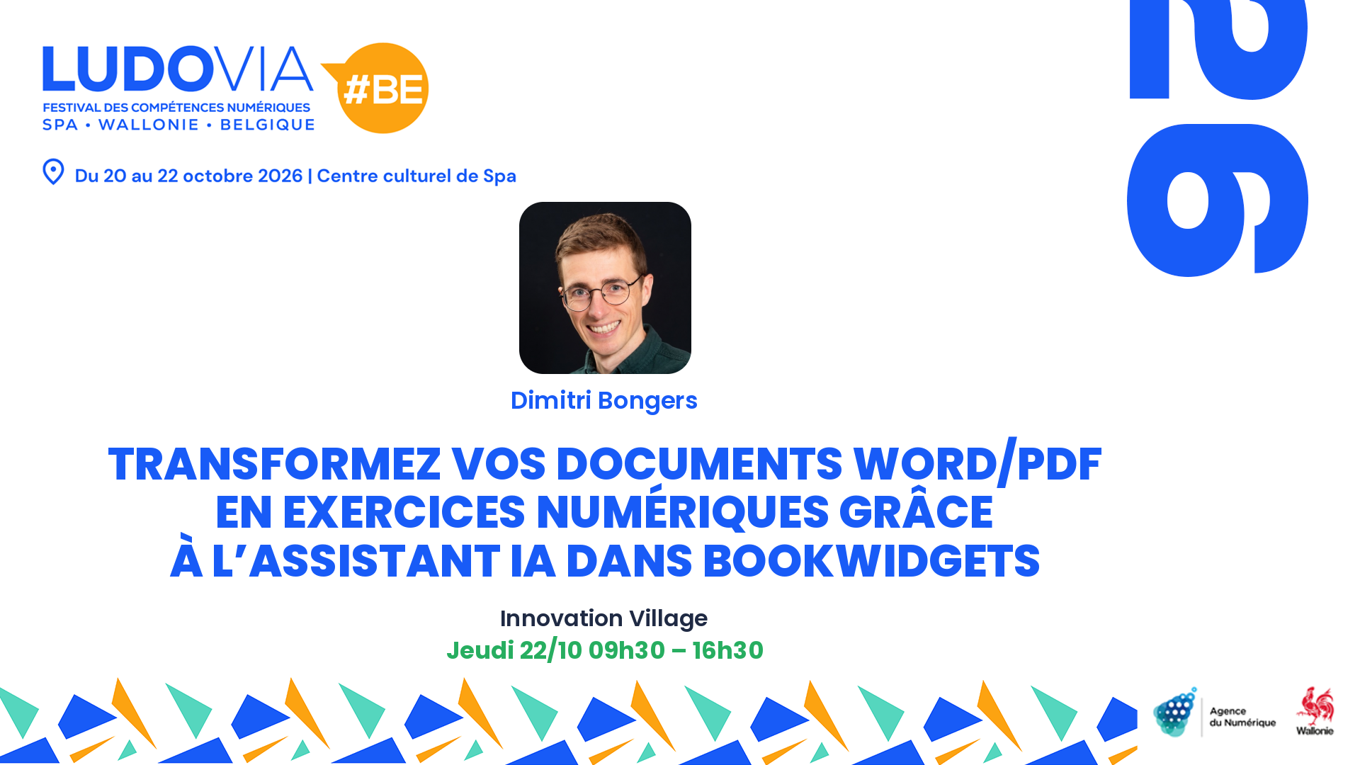 Transformez vos documents Word/PDF en exercices numériques grâce à l’assistant IA dans BookWidgets — Dimitri Bongers — Jeudi 22/10 09h30 – 16h30
