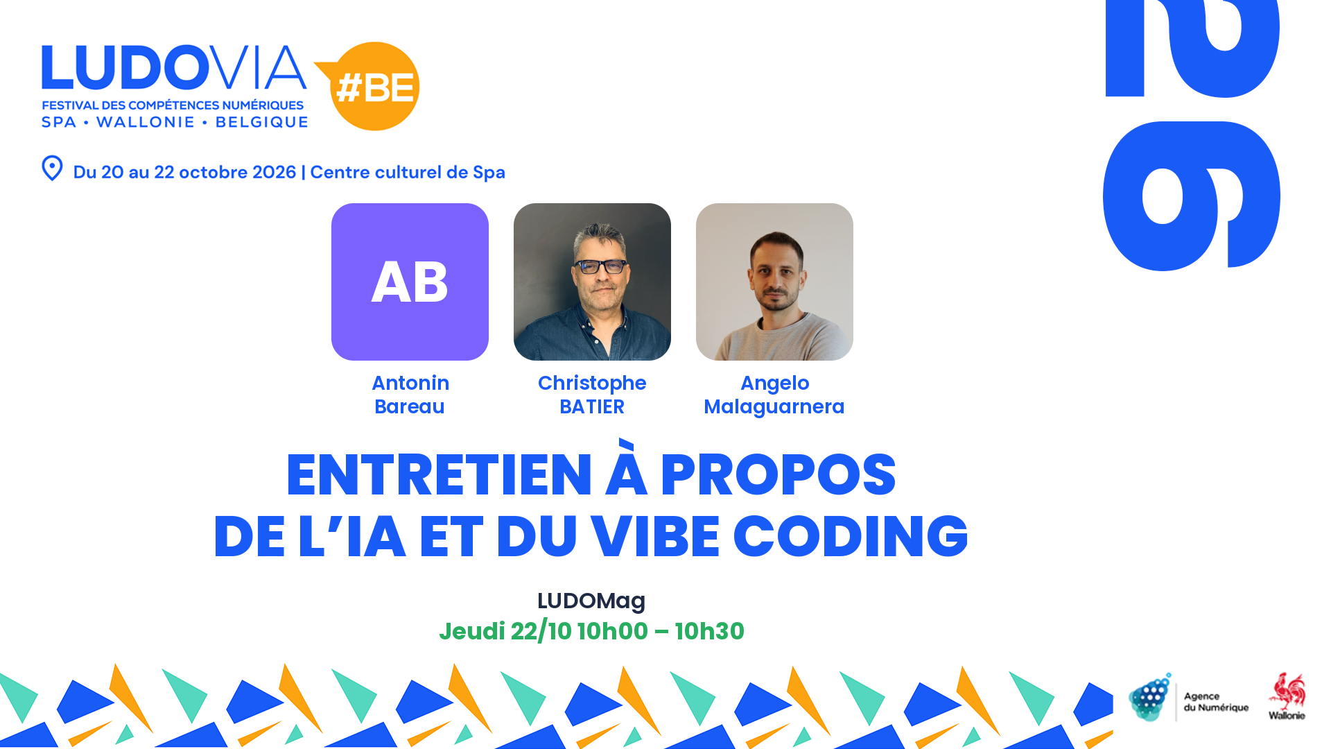 Entretien à propos de l’IA et du Vibe Coding — Antonin Bareau, Christophe BATIER, Angelo Malaguarnera — Jeudi 22/10 10h00 – 10h30