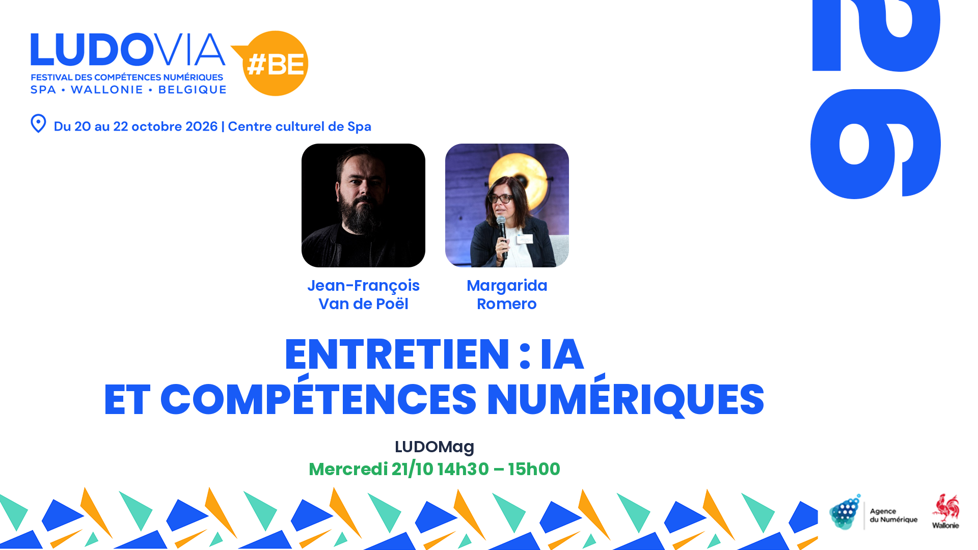 Entretien : IA et compétences numériques — Jean-François Van de Poël, Margarida Romero — Mercredi 21/10 14h30 – 15h00